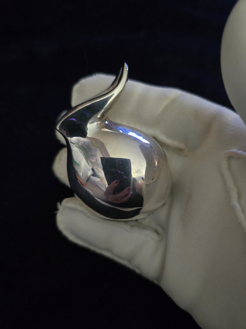 Vintage Dansk Japan Silver plated Bunny Rabbit Paperweight Figurine MCM
